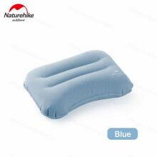 (Azul) Almohadas inflables de viaje ultraligeras de TPU flocado, portátiles, para uso en exteriores, para negocios