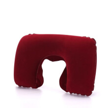 Almohadas de viaje en forma de U de PVC flocado para exteriores, almohadas de viaje en avión con núcleo interior