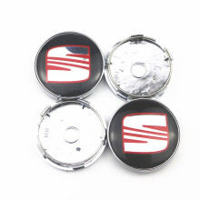 (for SEAT Silver) 4 pcs 60 mm car wheel hub stickers rim center cap emblem Brand sticker Seat Leon Ibiza