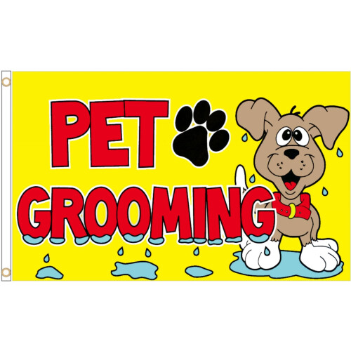 (Pet Grooming) POS Advertising Business Polyester Flag