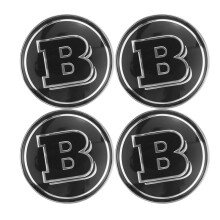 4 Stück 60 mm schwarze Radnabenabdeckungen Mercedes Brabus Smart 450, 451, 452