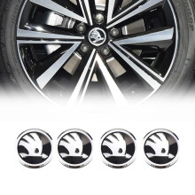 4 stuks/partij 56mm wielnaaf naafkap zwart zilver pijl logo afdekking 4 clips voor Skoda Octavia Superb Rapid