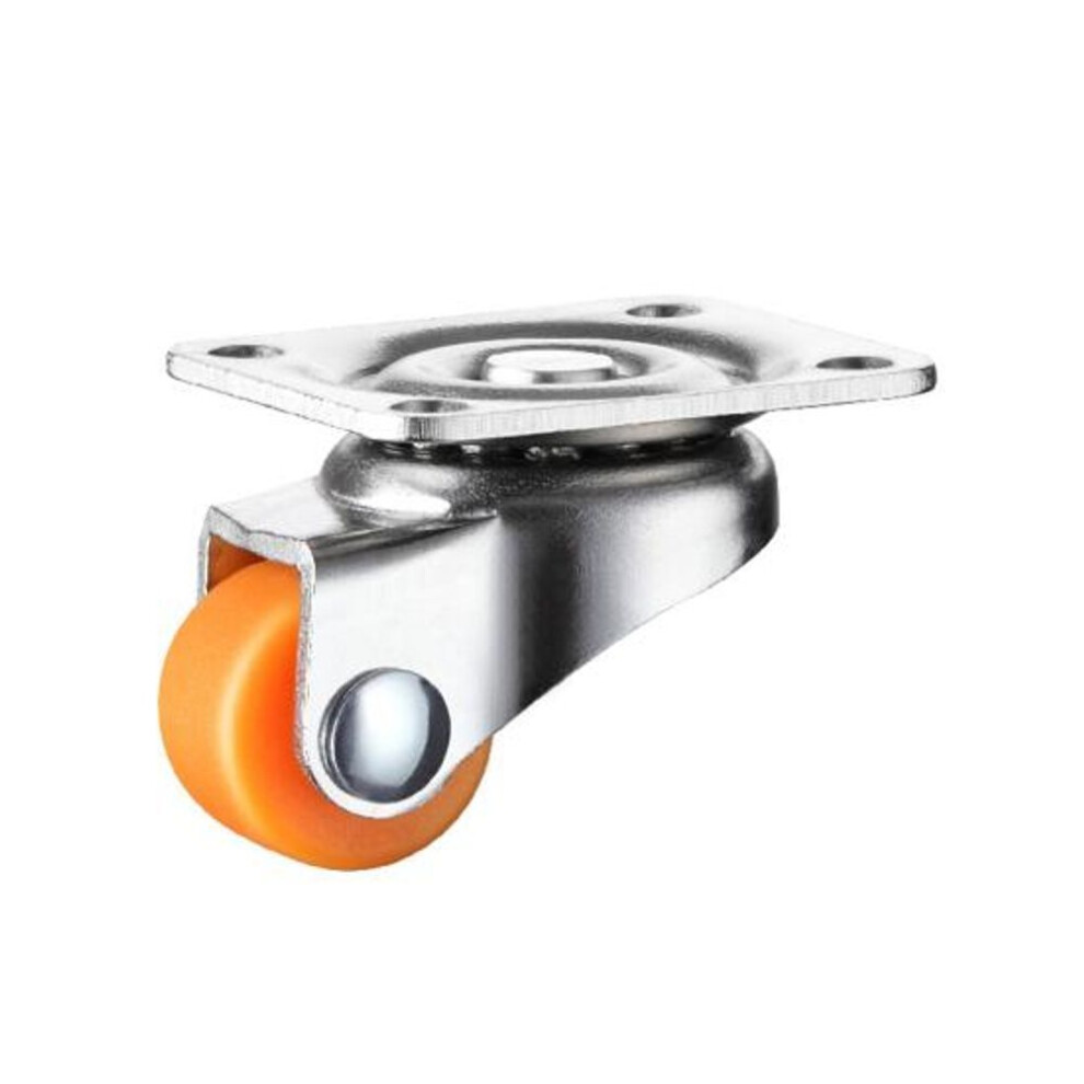 (orange) 0.5 Inch Furniture Caster Wheels Universal Small Swivel Plate Casters for Carts Furniture Baby Bed Kitchen Cabinet Table