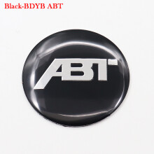 (Adesivo per cerchi da 65 mm Nero-BDYB ABT) 4 coprimozzi per cerchi con logo Abt per auto Adesivo Automatico