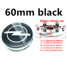(4 stuks 60 mm zwart) 4 stuks auto wielnaaf doppen Zwart zilveren velgen beschermers Auto Logo Merk Onderdelen