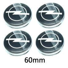 (4 Stück 60 mm schwarz) 4 Stück Auto-Radnabenkappenabdeckung Opel Astra Mokka Insignia Zafira Corsa Tigra Emblem