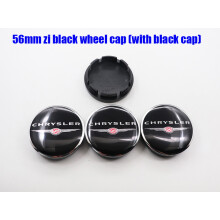 (Chrysler 56 zi schwarz) 4 Stück Chrysler Logo Auto-ID Radnabenkappe Automatische Felgenreparaturplakette