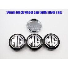(MG 56 schwarz) 4 Stück neuestes MG-Logo Auto-ID Radnabenkappe Autofelgenreparatur staubdichte Abzeichenabdeckungen