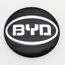 (56 mm silberne Kappe, schwarz, BYD) 4 Stück Byd-Logo, Radkappen für Autofelgen, Felgenreparaturmarkierung, staubdicht