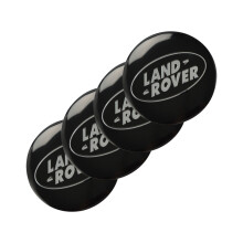 (Land Rover Schwarz) 4 Stück 56 mm Auto-Radnabenaufkleber, Mittelkappe, Emblem, Abzeichen, Aufkleber, Land Rover