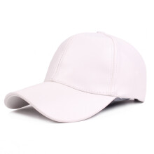 (WIT) Herenpet PU-leren baseballpet, klep, lichtgevend, effen heren hiphoppet, outdoorpet