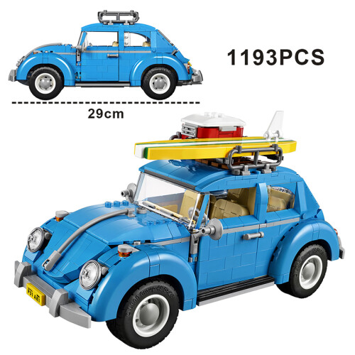 (Senza scatola originale 1193 pezzi) 1193 pezzi Technic Bule Beetle Building Blocks Auto classica 10252 Modello 1