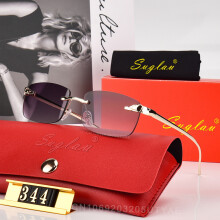 (DoubleGray-BOX) Occhiali da sole da donna di lusso americani, colori a specchio, classici, senza montatura
