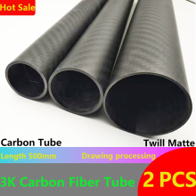 (6x4x500mm 2 pezzi) Tubo in fibra di carbonio 3K opaco Twill Lunghezza spessore 1 mm Fibra di carbonio cava ad