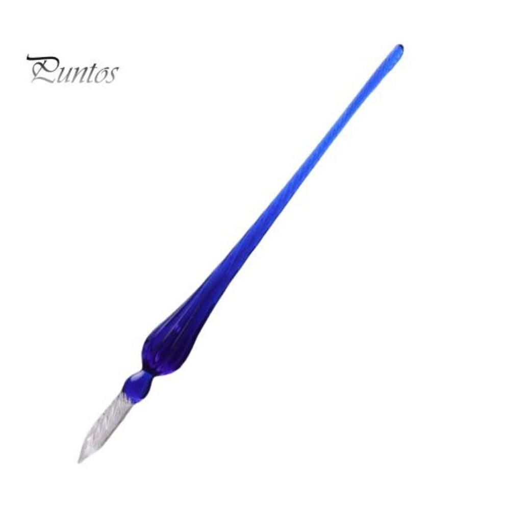 (dark blue) Glass Dip Pen Comics Painting Beautiful Color Effects Dip Pen Smooth Writing Drawing Experience Multifunctional Art Tool