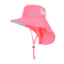 (rosa - taglia unica) Cappello da sole con patta per il collo per ragazzi e ragazze, cappellini da spiaggia per
