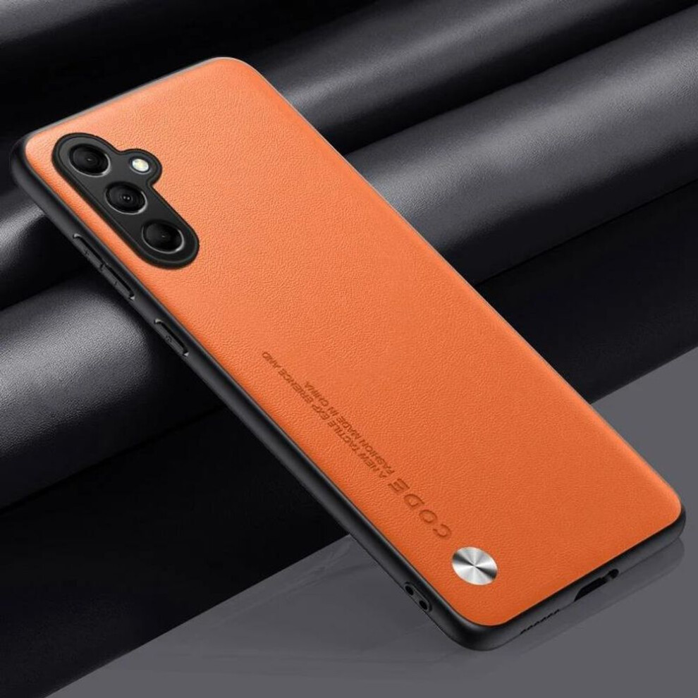 (orange, Samsung S23 Ultra) Matte Case for Samsung Galaxy S25 Ultra S25 Plus S24FE Plain PU Leather Silicone Slim Full Protection Phone Case for Samsung S23 Plus