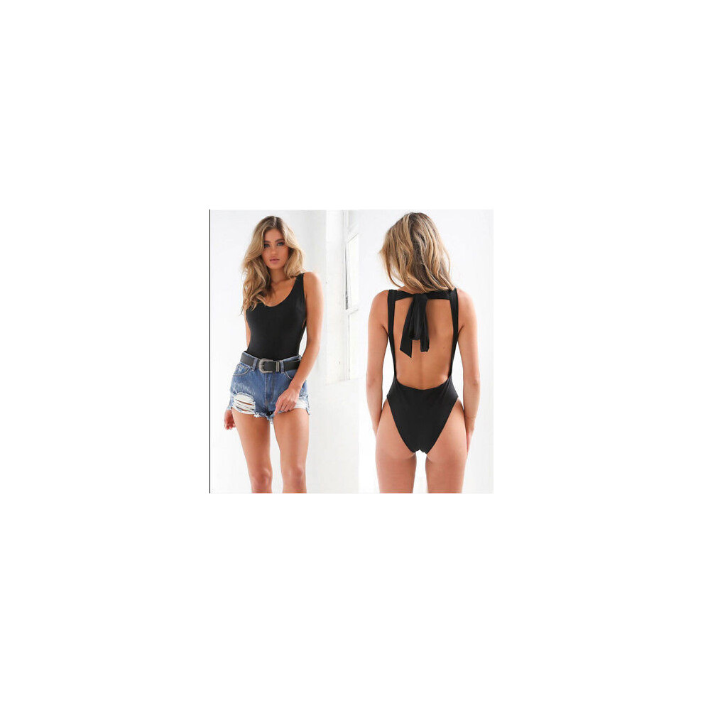 (Black, L) Women Sleeveless Fashion Blouse Girls Bodysuit Leotard Jumpsuit Backless Top-image-OPC-PHCFJHN-NEW