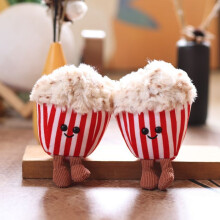 Plush Cute Popcorn Toy Keychain Stuffed Doll Kids Decoration Backpack Pendant