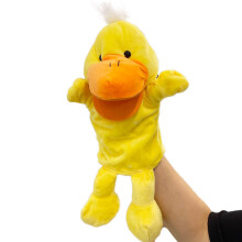 (Yellow Duck) Cows Ducks Pigs Frogs Mouth Opening Ventriloquis Puppet Toys Hand Gift Plush Kid