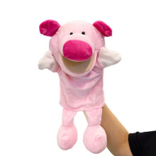 (Pink Pig) Cows Ducks Pigs Frogs Mouth Opening Ventriloquis Puppet Toys Hand Gift Plush Kid