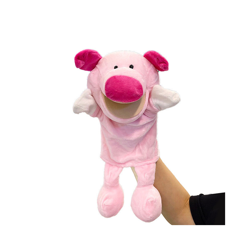 ( Pig) Cows Ducks Pigs Frogs Mouth Opening Ventriloquis Puppet Toys Hand Gift Plush Kid Pink