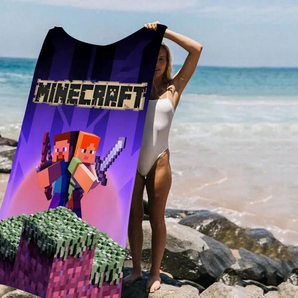 (KL2412210476, 90x180cm) Game Mine C-Crafts Cartoon Beach Towel Cute Kawaii Room Decor Bath Girls Children Hand Towels For Bathroom Shower-image-OPC-PHCFRVN-NEW