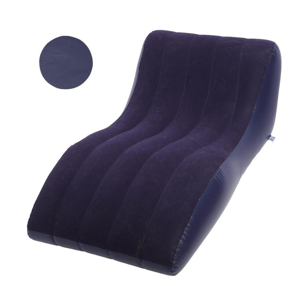 (dark blue) Inflatable Lounger Sofa PVC Comfortable Portable Sleeping Camping Sofa Bed for Home Picnics Hiking