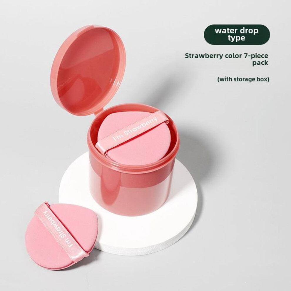 (strawberry, Drops 7 Boxes) Professional Makeup Sponge Beauty Blender Dual-Use Wet Dry Foundation Powder Puff Non-Latex Cosmetic Tool