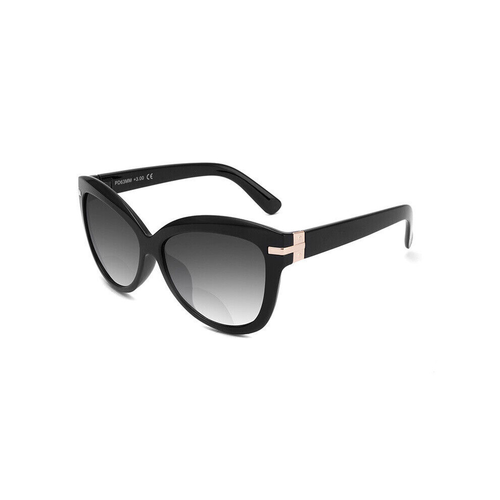Black (+1.0, ) Womens Tinted Bifocals Reading Glasses For The Elderly Sunglasses 1.0 ~ 3.0
