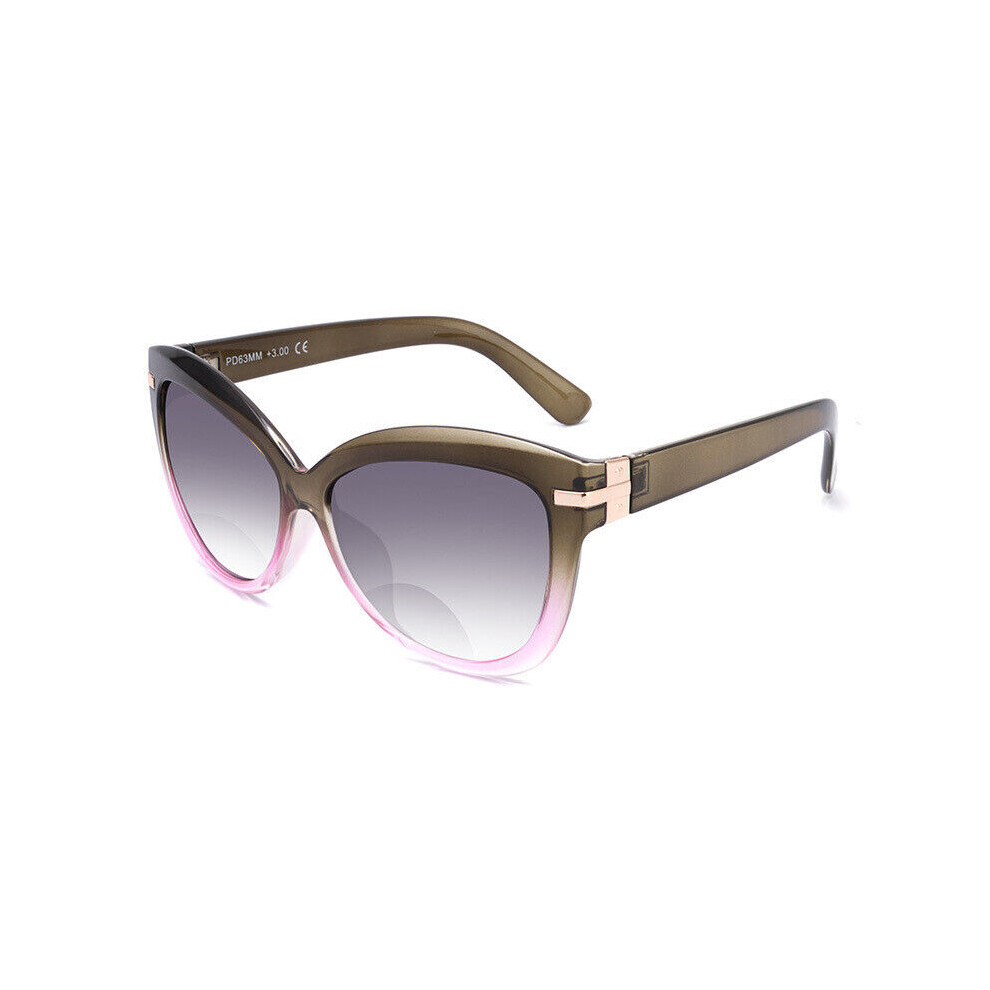 Green (+1.0, Army ) Womens Tinted Bifocals Reading Glasses For The Elderly Sunglasses 1.0 ~ 3.0
