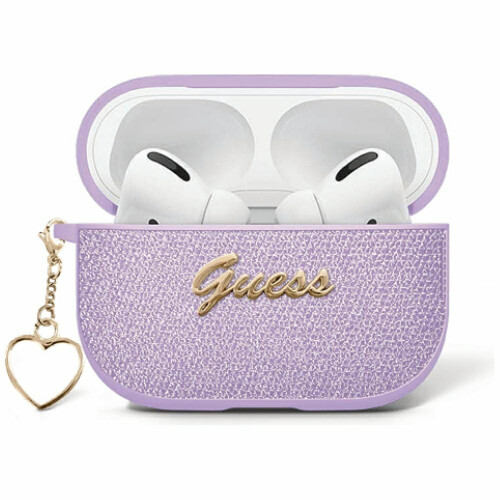 Guess Guess Metallic Script Charm Case for AirPods 4 Purple - GUA4PGMCSU 1