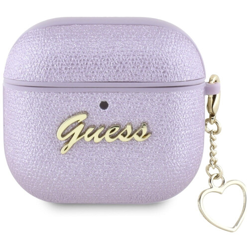 Guess Guess Metallic Script Charm Case for AirPods 4 Purple - GUA4PGMCSU