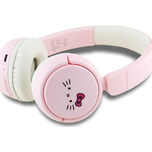 Hello Kitty Hello Kitty Face Logo Pink Bluetooth On-Ear Hovedtelefoner 1