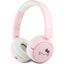 Hello Kitty Face Logo Bluetooth Wireless Headphones Pink - HKOBHV6ROKFP