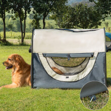 PawHut 97cm Foldable Pet Carrier, Pet Travel Bag for Cats, M L Dogs, Grey