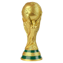 2022 Soccer Ball, Qatar Trophy Full Gold Plated Resin Cup Model Souvenir 9cm