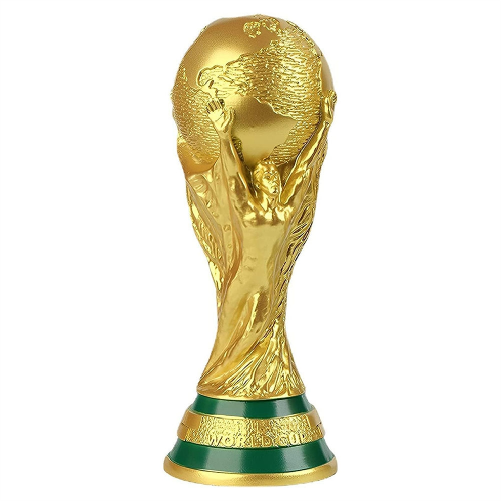 Melitt 2022 Soccer Ball, Qatar Trophy Full Gold Plated Resin Cup Model Souvenir 9Cm
