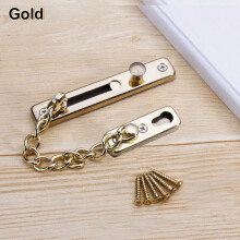 (Gold) Door Chain Lock Latch with Spring Stainless Steel Security Press Bolt UK