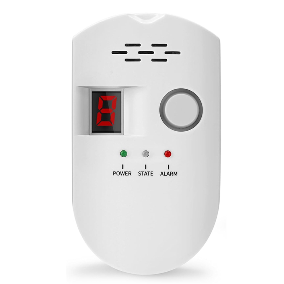 Natural Gas Leak Detector, Plug-in Propane Detector for Home Kitchen RV,Combustible & Alarm US Plug