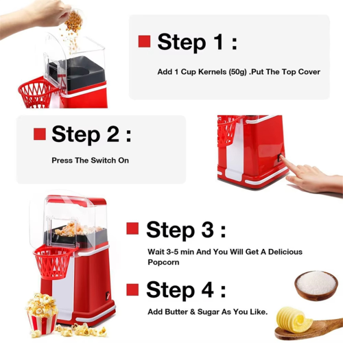 Mini Popcorn Machine for Home Kitchen Movie Christmas (UK) 2