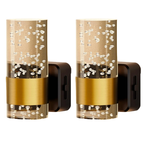 2-Pack LED Night Lights Plug-In, Auto Sensor, Dimmable Brightness, Up/Down Bubble Acrylic Wall Light, US Plug 1