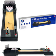 (Bowling Game) Tabletop Mini Bowling Game Set with 12 Pins 2 Bowling Balls, Desktop Bowling Game, Bowling Toys, Bowling Alleys with Launching Chute & Side Gutters