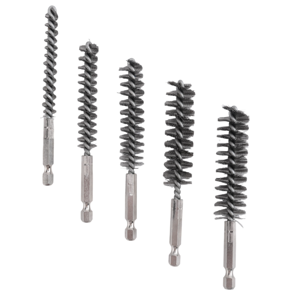 Stainless Steel Bore Brush Bristles Wire For Power Drill With Hex Shank Handle 12 Pcs 4851255841834