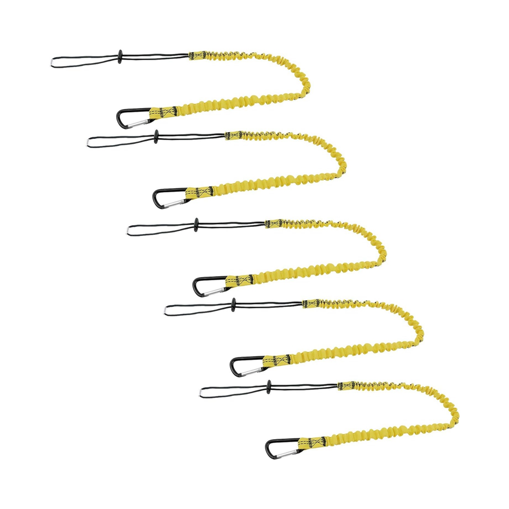Photos - Safety Equipment 5 Pack Safety Tool Leash,Retractable Bungee Cord with Aluminum Lock Carabiner and Adjustable Loop End Yellow