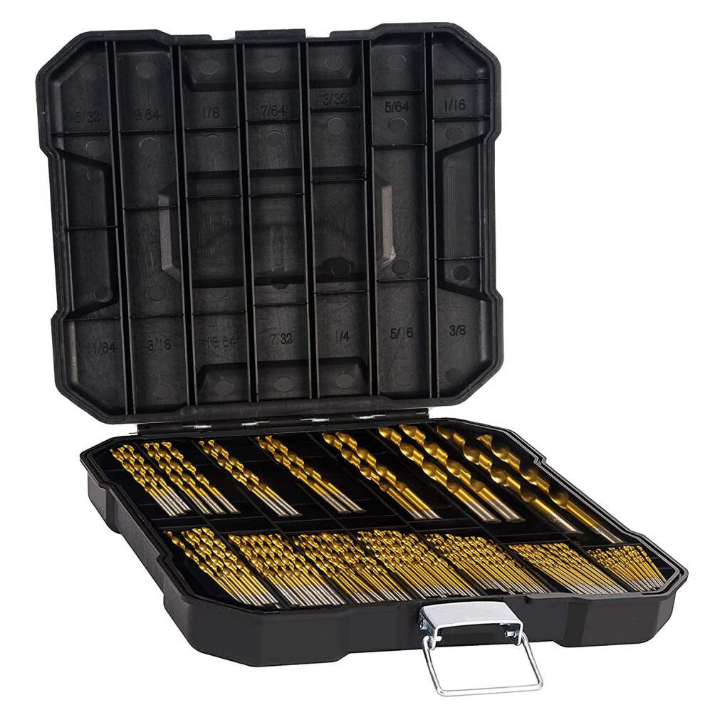 Photos - Bits / Sockets Titanium Metal Drill Bit Set for Steel, Wood, Plastic, Copper, Aluminum with Storage Case, 1/16inch-3/8inch, 99 Pcs