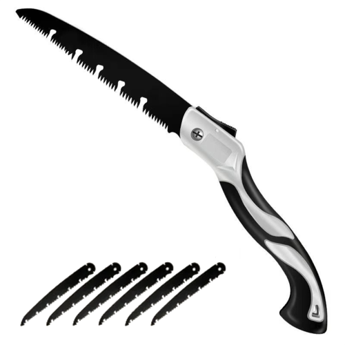 Portable Folding Multi-Function Hand Saw with High-Speed Hacksaw Blade, Outdoor Garden Carpentry