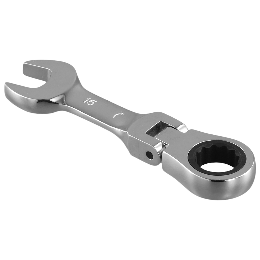 Short Handle Ratchet Wrench With Movable Head,Quick Dual-Purpose Open End Wrench,Hardware Tool, Labor-Saving 15Mm 4851255850843