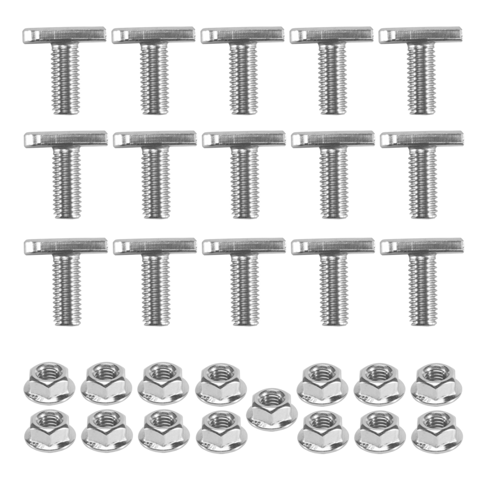 15Pcs Slot Bolt Replacement,M8 X 20 Screws, A2-70 Rail Track Screws Nuts With 15 Flange Nut 4851255855787