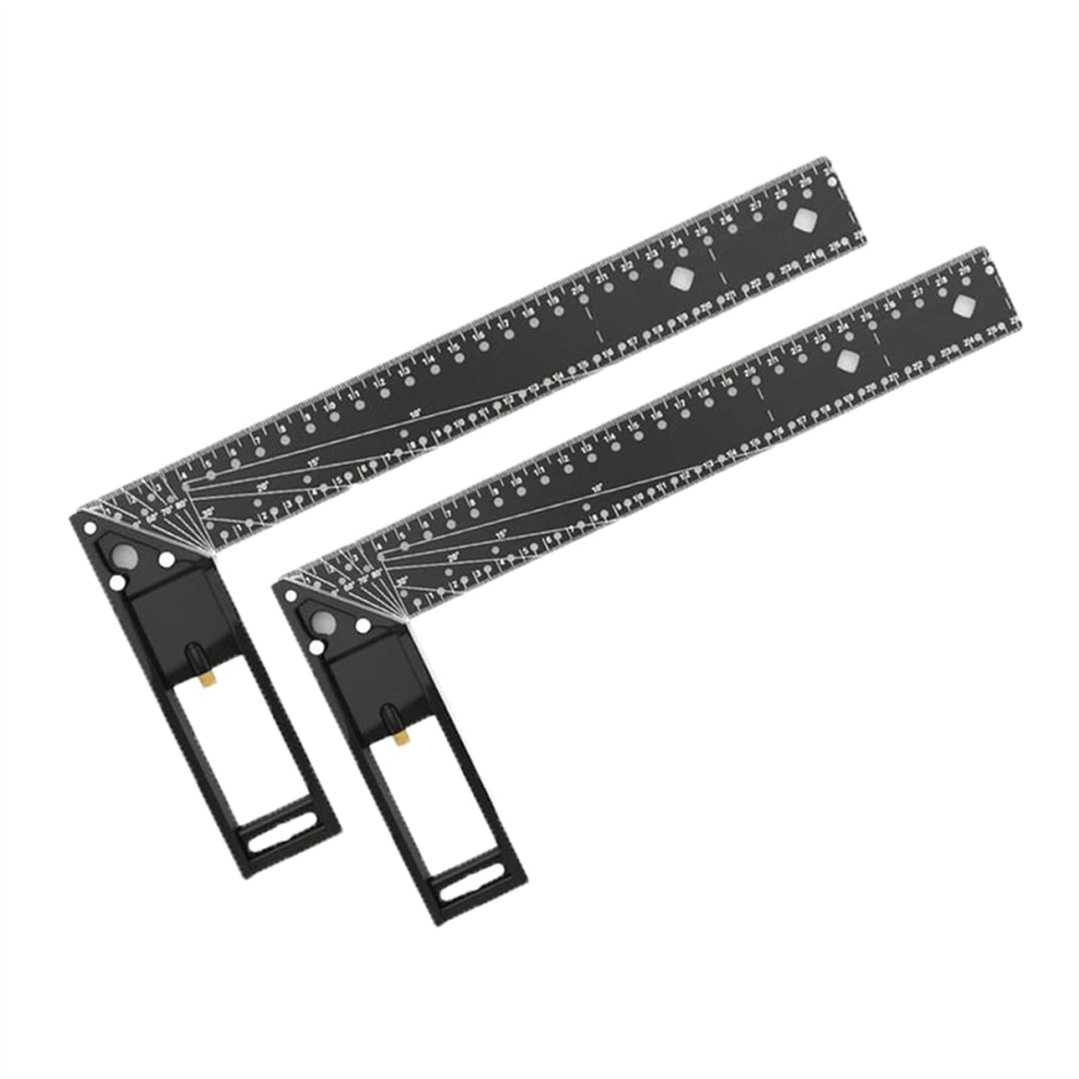 2Pcs Woodworking Square Ruler For Precise Measuring,Square 45/90 Degree Multifunctional Gauge Angle 4851255857255